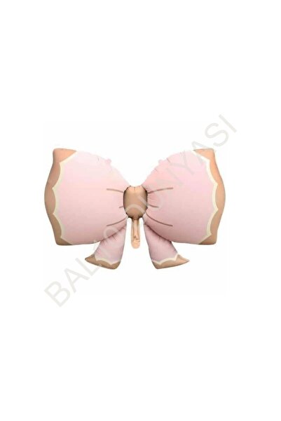 BAL10 DÜNYASI Bal10 Retro Pembe Renk Fiyonk Folyo Balon 92x58 cm