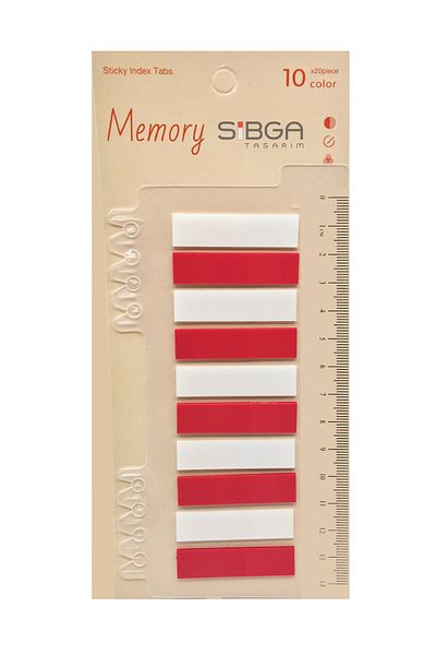 sibga tasarım Transparent Colored Post-It Note Paper - 200 Sheets Bookmark Sticker