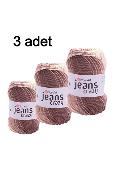 Yarnart Yarn Art Jeans Crazy Οργωμένο Νήμα 8201Punch Νήμα 3 Πακέτο