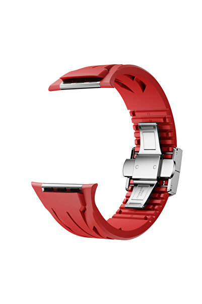 morfide Apple Watch Ultra 49mm Compatible Krd-127 Silicone Cord with Metal Buckle