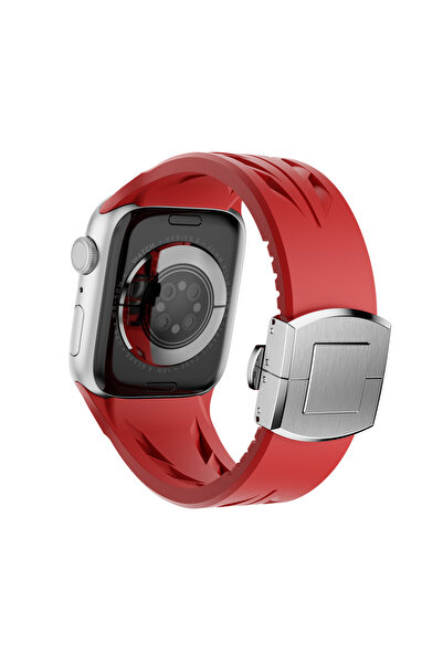 morfide Apple Watch Ultra 49mm Compatible Krd-127 Silicone Cord with Metal Buckle