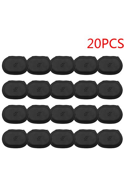 APWIKOGER 20PCS 1-20PCS KZ Earphones Oval Storage Bag Wired Headphones PU Zipper Storage Box Portable Hold Cas