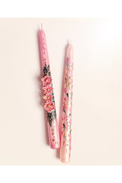 inrobert Best flower 2 Adet Mum| Şamdan Mum| El Yapımı