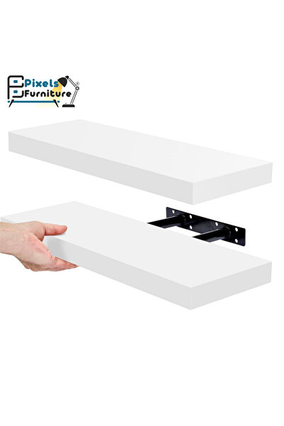 PixelsFurniture مجموعة من 2 قطعة ارفف عائمة من بكسل الأثاث للحائط, ارفف بدعام...