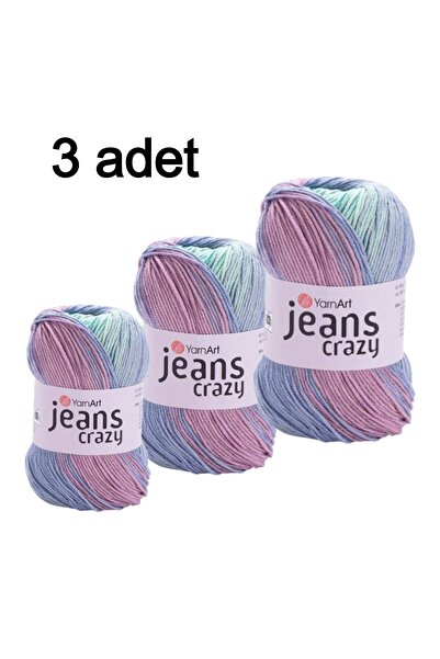 Yarnart Yarn Art Jeans Crazy  Örgü Ipi 8203Punch Ipi 3'lü Paket