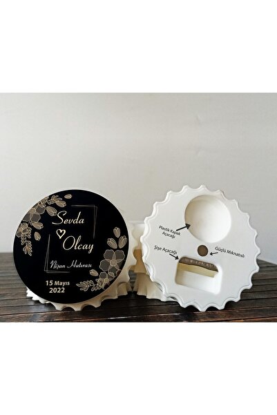 DeryalarDijital Magnet Baskı Düğün Nişan Nikah Magneti Açacaklı Yuvarlak Hatı...