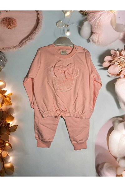 DECO MICKEY MOUSE KURDELELİ ALT ÜST 2 Lİ KIZ BEBEK TAKIMI 9 12 18 24 36 AYLIK