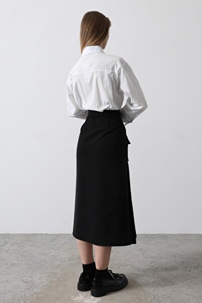 JANES Сорочка з контрастними складками - Біла сукня