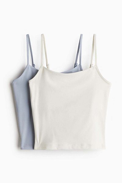 H&M 2-pack Sports Strappy Tops In Drymove™