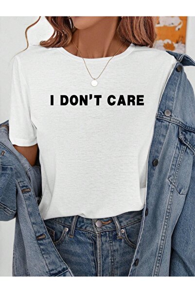 OVER HEAD Ženska majica "I Don't Care" Štampano Oversize kroj T-shirt