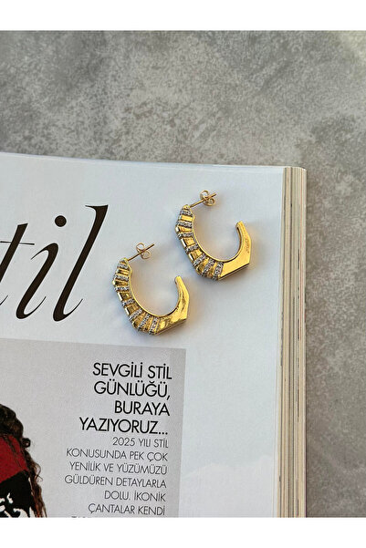 Serenity Atelier Yeni Sezon Coco Zirkon Taşlı C Model Küpe