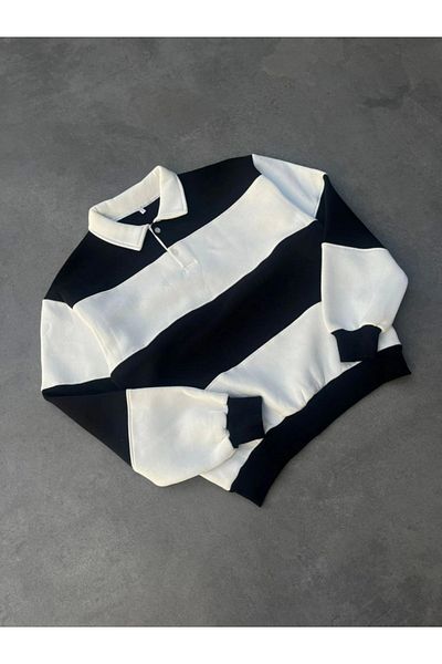 Modayakamoz Μαύρο φούτερ με γιακά Unisex - Τριών Κλωστών