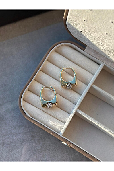 Serenity Atelier Yeni Sezon Gold Venüs Top Zirkon Taş Detaylı Küpe