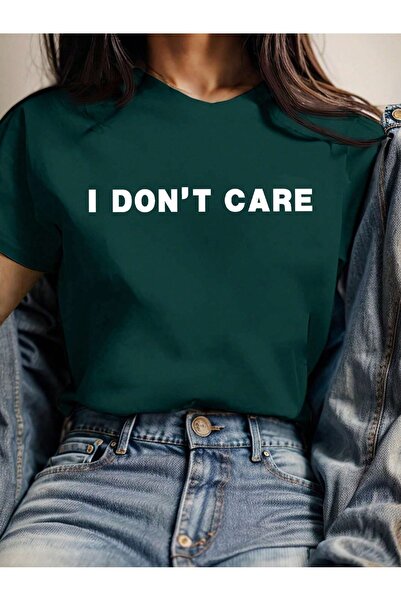 OVER HEAD Γυναικείο μπλουζάκι I Don't Care με τύπωμα oversized