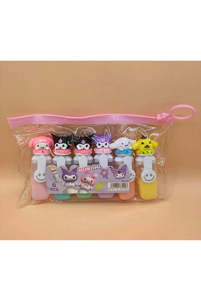 BALCI HEDİYELİK Mini Highlighter with Sanrio Figure Kuromi Melody Highlighter 6 Different Colors Pen