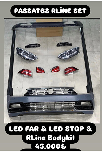 Bosch Passat B8 Rline dönüşüm seti FAR & STOP & Rline bodykit KOMPLE SET