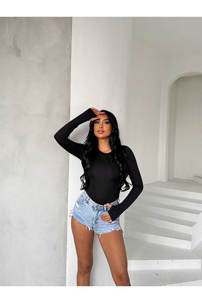Bubble Women's Hooded Finger Lycra Double Breasted Collar Long Sleeve Body