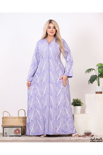 Genrics Reception jalabiya made of cotton, with embroidery all over the abaya from the front