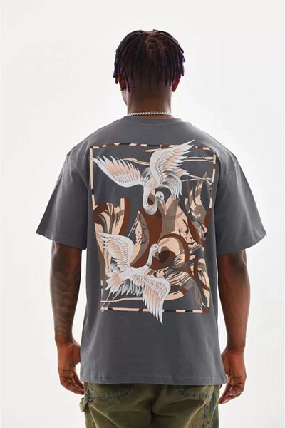 Viyamo Καπνιστό μπλουζάκι Unisex Oversize με στάμπα