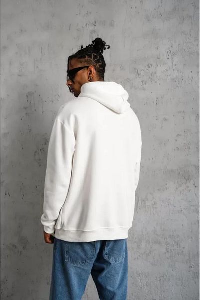 MD Kumsal Men's DANKES Printed Hooded Sweat - White