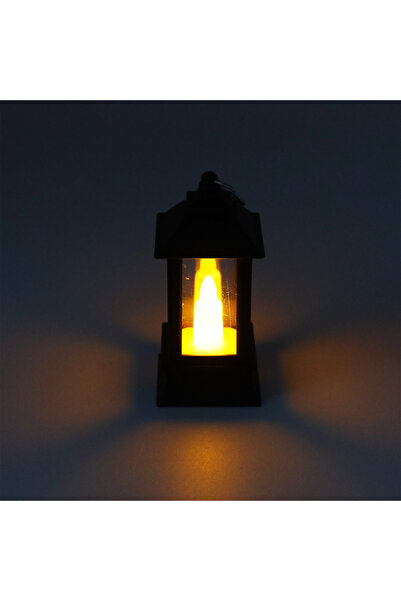 enyareshome Alev Efektli Kare Led Kandil Feneri 9 CM