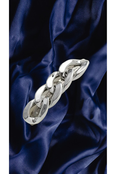 TREND Silver Chain Design Automatic Clip Buckle - Stylish Hair Clip