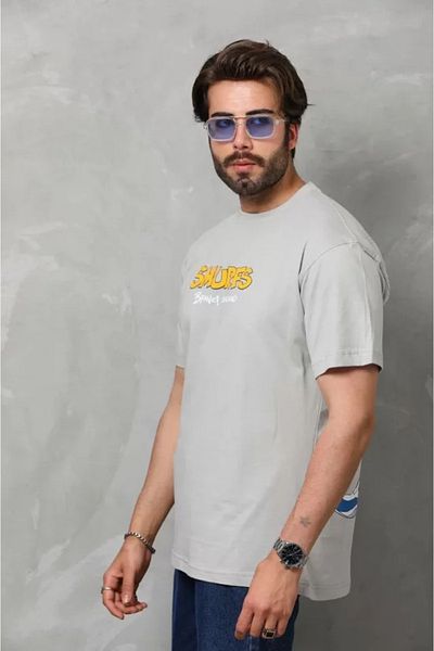 JANES Γκρι μπλουζάκι Unisex Oversize Crew Neck