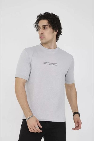 JANES Γκρι μπλουζάκι Unisex Slim Fit Crew Neck