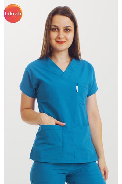 Simirna Üniforma Premium Fabric Lycra Surgical Doctor Nurse Uniform Scrubs Single Top