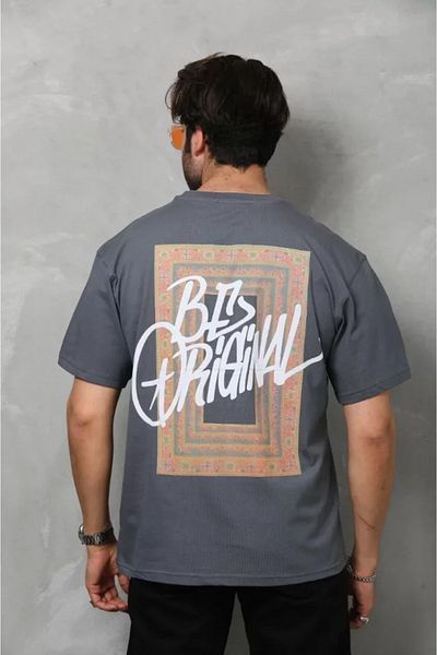 JANES Καπνιστό μπλουζάκι Unisex Oversize Crew με στάμπα