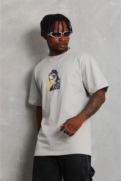 Kokosh moda Γκρι μπλουζάκι Unisex Oversize Crew Neck