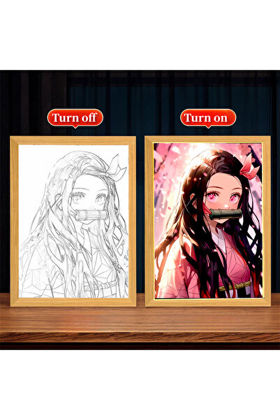 Choice Nezuko 011 أنيمي الشكل ضوء اللوحة إطار الصورة الشياطين القاتل كيميتسو ...