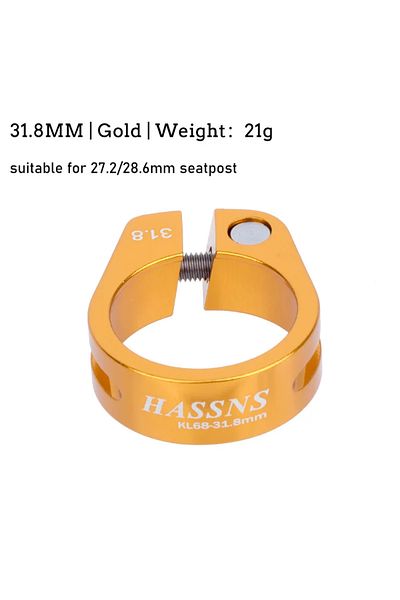 Choice Golden 31.8MM HASSNS Bicycle Seatpost Clamp Saddle Blocking Bike Seat Clip 31.8/34.9MM Post Collar C