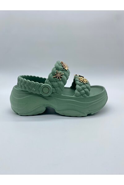 Sonimix 169.01 Örgülü Crocks Taşlı Ortopedik Terlik