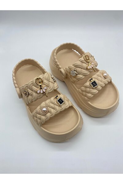Sonimix 169.01 Örgülü Crocks Taşlı Ortopedik Terlik