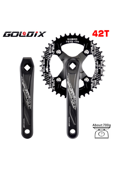 Choice1 مجموعة كرنك دراجة GOLDIX ذات الفتحة المربعة 42T ذات الكرنك الأسود 170...