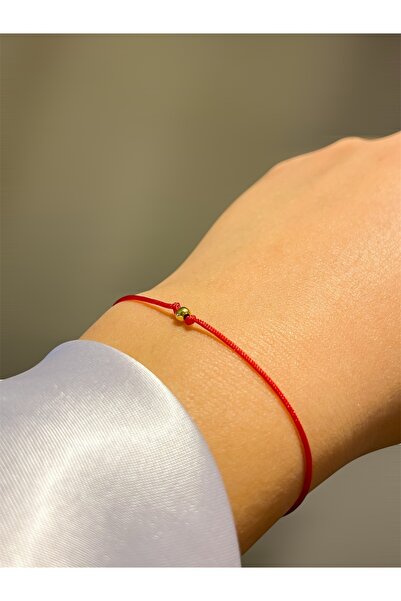 Jewelyf Kırmızı Ip Bileklik Ayarlanabilir Minimal Top Şans Bilekliği Unisex Arkadaşlık Bilekliği