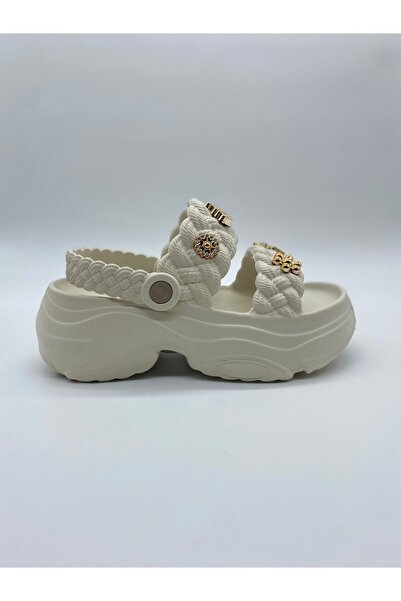 Sonimix 169.01 Örgülü Crocks Taşlı Ortopedik Terlik