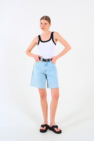 trend_ermege Two Color Tank Top - White-Black