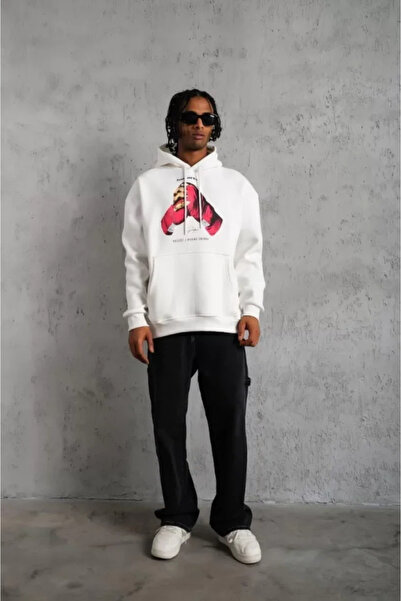 JANES Чоловічі рукавички з принтом і капюшоном - білі