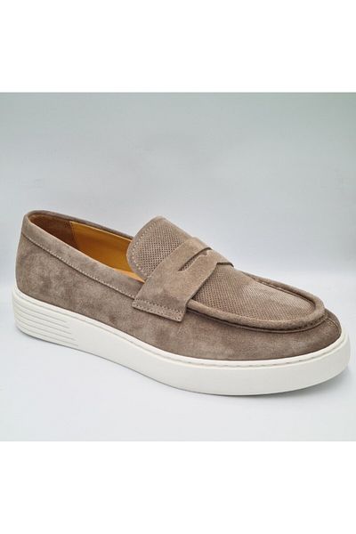 Libero 5504 Mink Color Nubuck Genuine Leather Eva Sole Men's Loafer Shoes