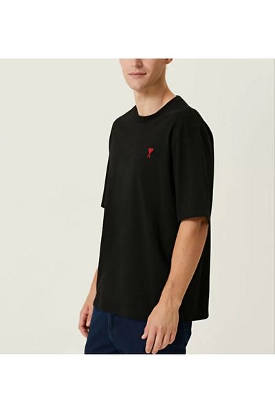 COTTONLAB Μπλουζάκι Unisex Crew Neck Printed Oversize - Μαύρο
