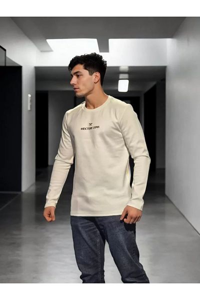 JANES Μακρυμάνικο μπλουζάκι Unisex Crew Neck - Λευκό