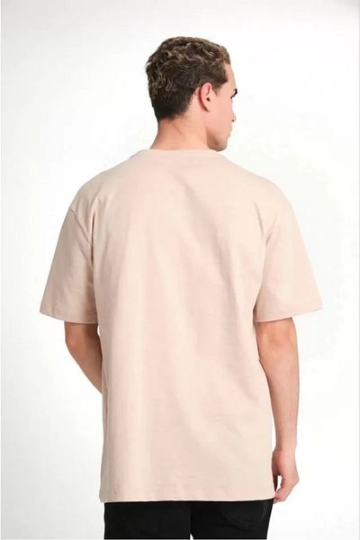 Kokosh moda Μπλουζάκι Unisex Oversize Beige - Απλό Crew Neck