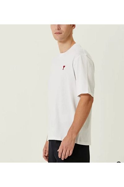 Modayakamoz Λευκό μπλουζάκι Unisex Oversize με στάμπα με λαιμόκοψη