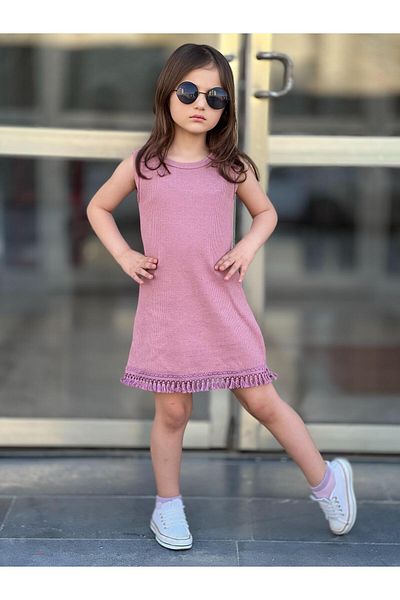 renkli diyar Girl's Dress and Cardigan Double Bayramlik