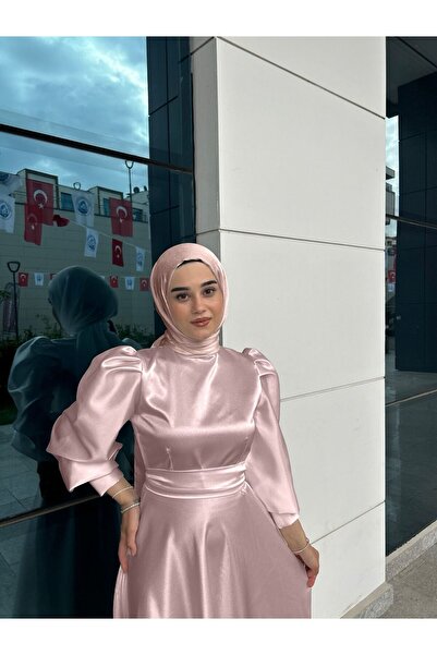 By Atelier Βραδινό φόρεμα με πούδρα Bella Hijab