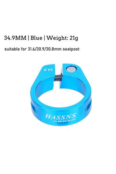 Choice Blue 34.9MM HASSNS Bicycle Seatpost Clamp Saddle Blocking Bike Seat Clip 31.8/34.9MM Post Collar Clo