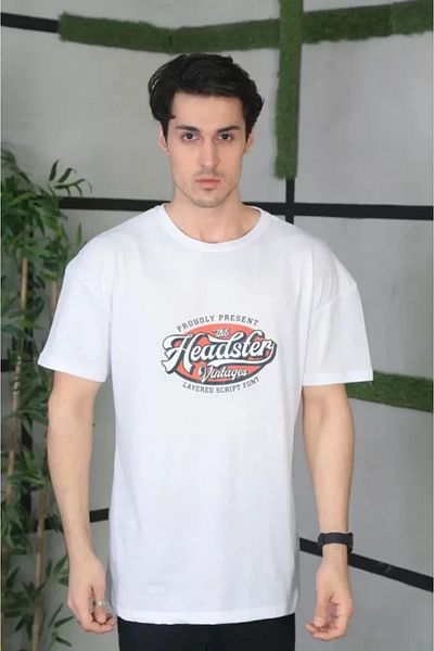 JANES Λευκό μπλουζάκι Unisex Oversize με στάμπα