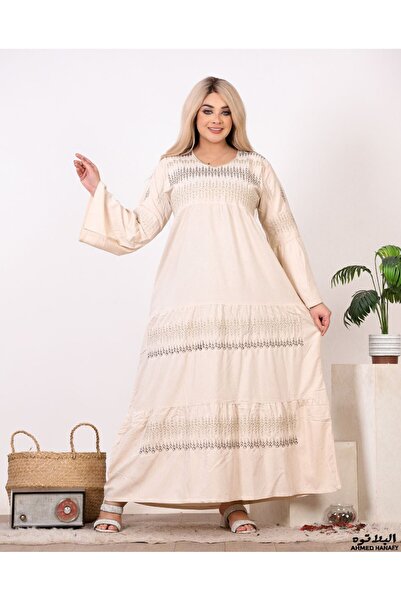 Genrics Comfortable and flowing embroidered cotton fabric reception jalabiya